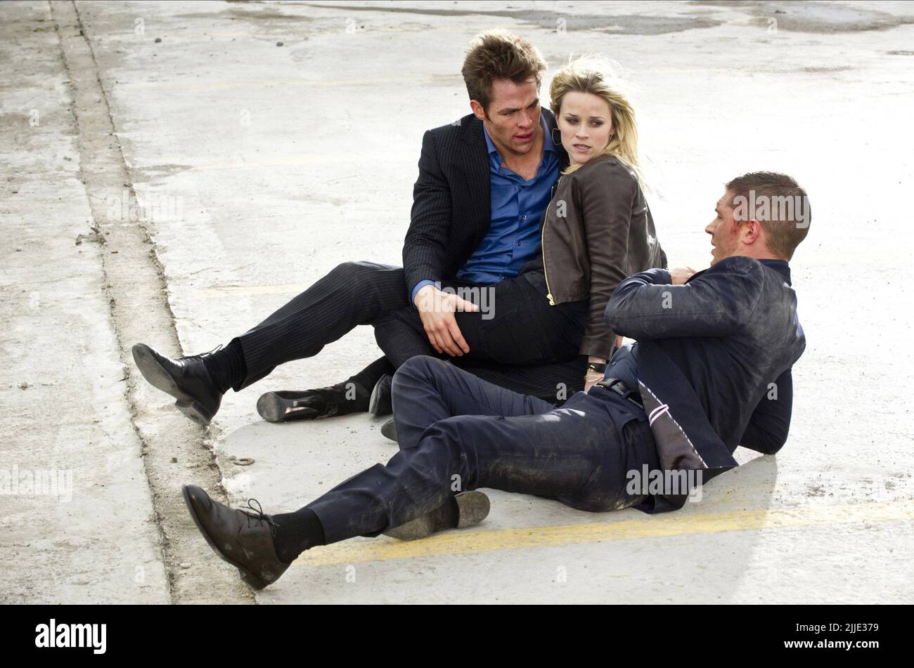 CHRIS PINE, Reese Witherspoon, TOM HARDY, CELA SIGNIFIE LA GUERRE, 2012 Banque D'Images