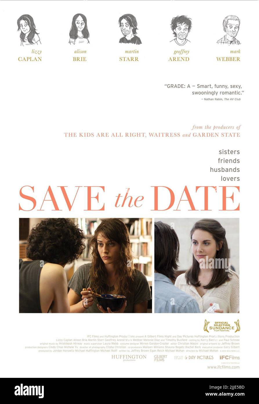 LIZZY CAPLAN, ALISON BRIE POSTER, SAVE THE DATE, 2012 Banque D'Images