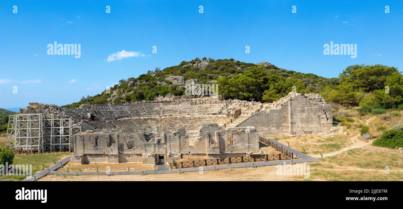 Photo grand angle de la ville antique de Patara. Banque D'Images