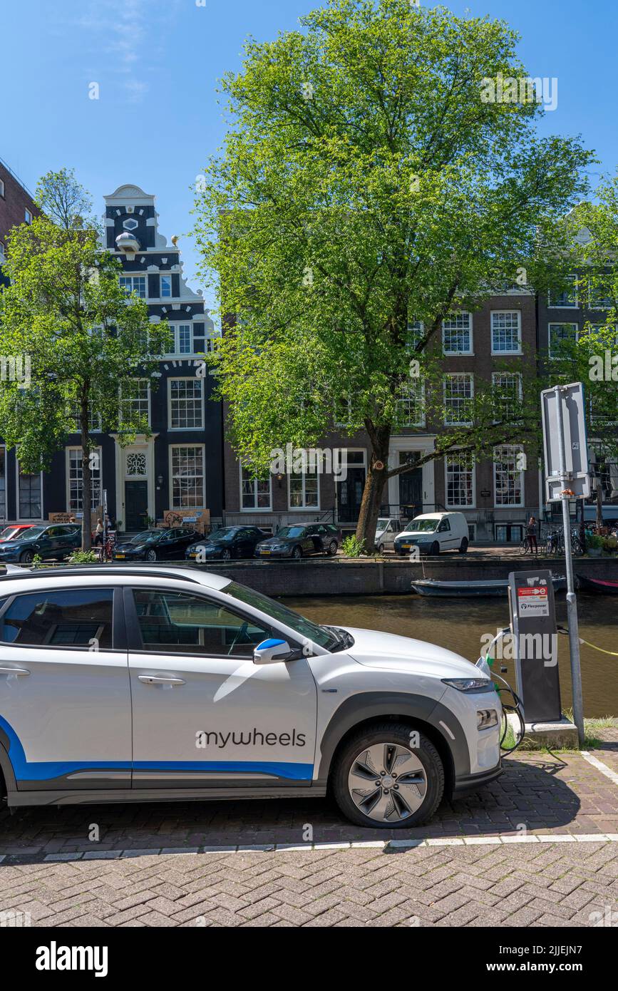 Station de charge E-Auto, partage de voitures MyWheels, Amsterdam, Niederlande, Banque D'Images