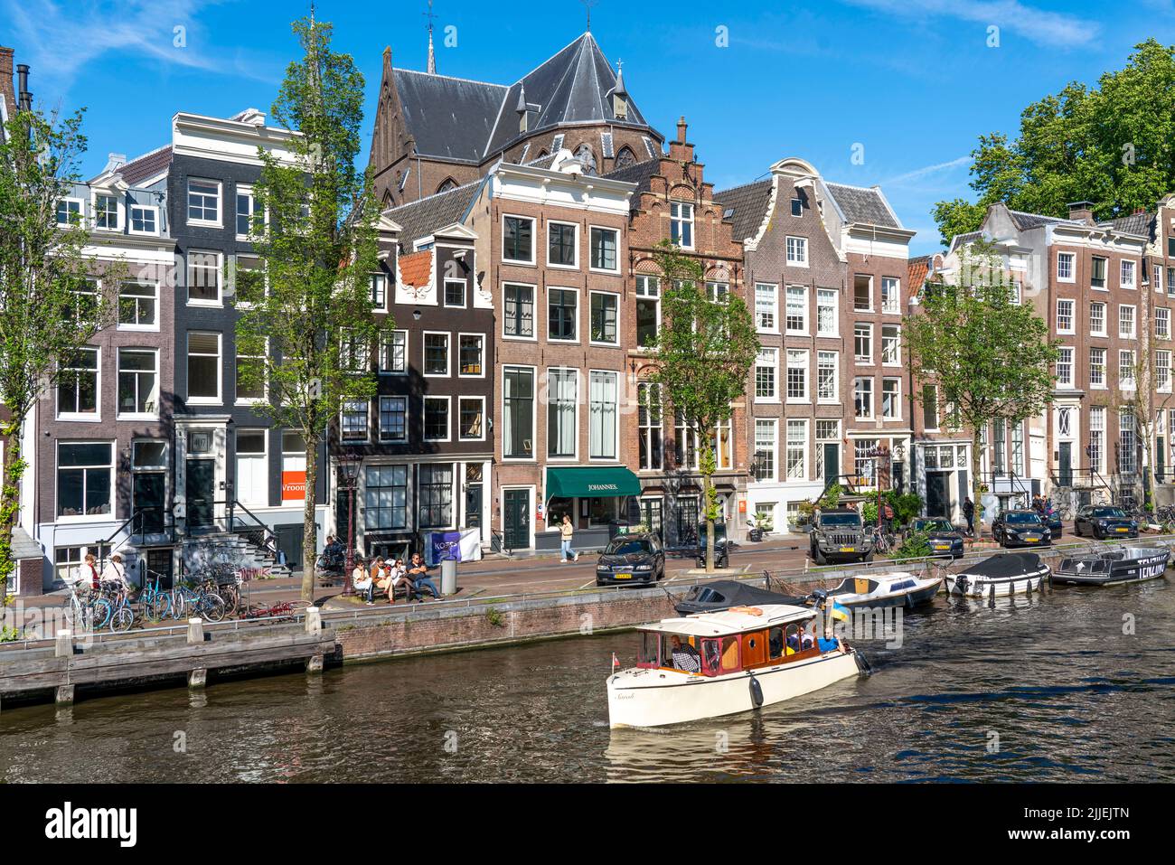 Maisons sur le Herengracht, la vieille ville d'Amsterdam, Canal Belt, Canal Tour, Amsterdam, pays-Bas Banque D'Images