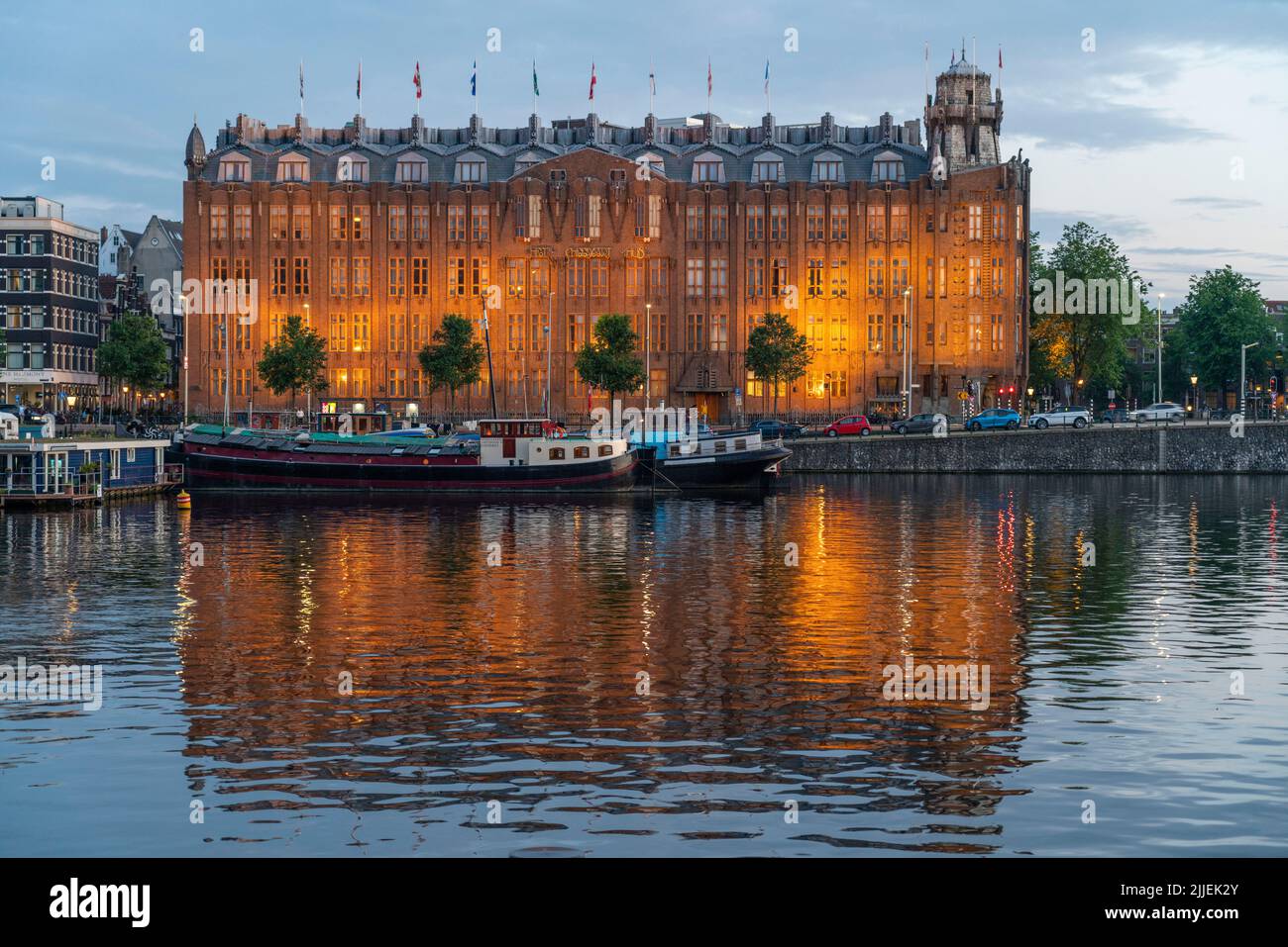Grand Hotel Amrâth Amsterdam, Am Oosterdok Hafen, Amsterdam, Niederlande, Banque D'Images