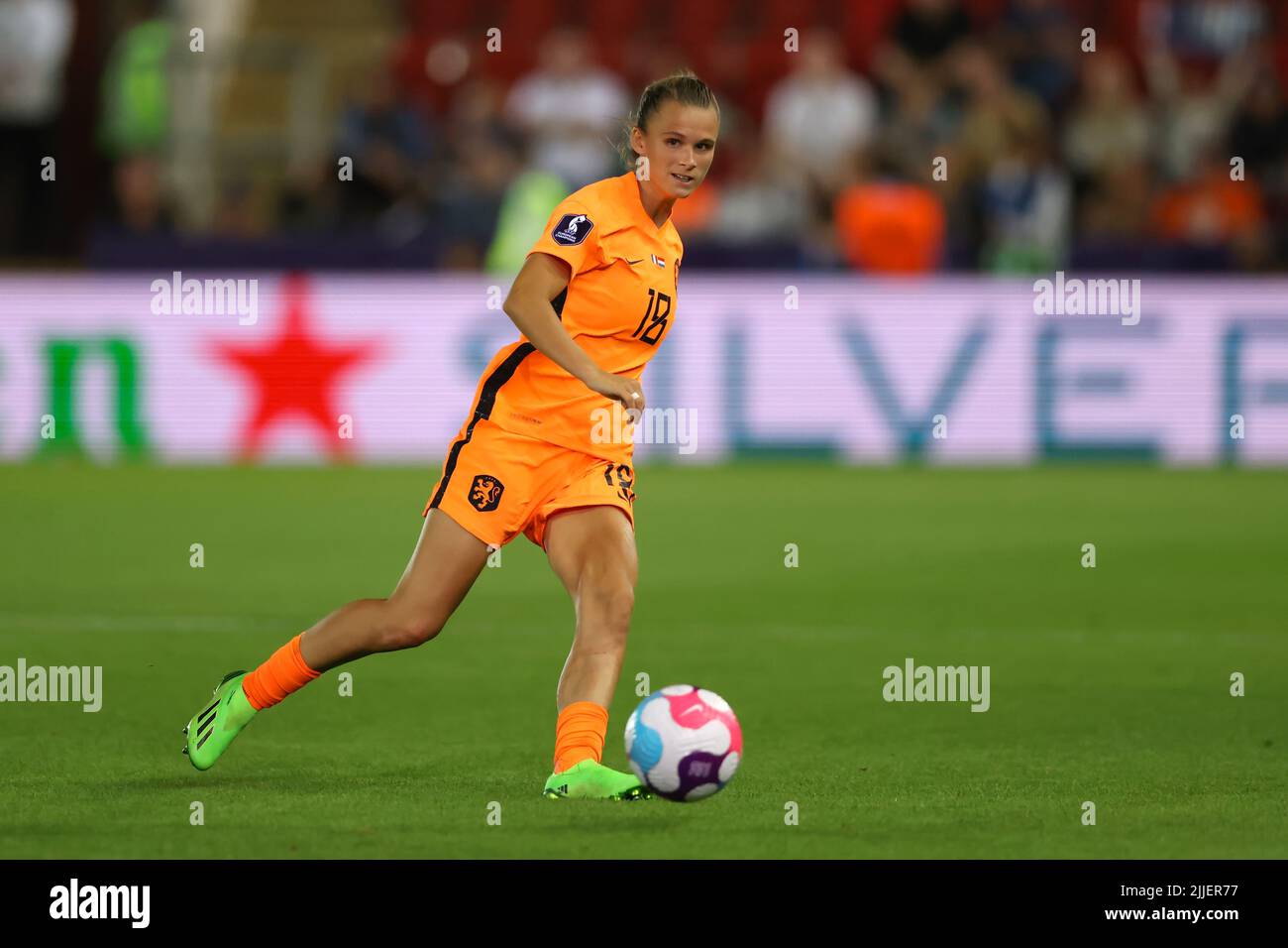 Rotherham, Angleterre, le 23rd juillet 2022. Kerstin Casparij, des pays-Bas, lors du championnat d'Europe des femmes de l'UEFA 2022 au stade de New York, Rotherham. Le crédit photo devrait se lire: Jonathan Moscrop / Sportimage Banque D'Images