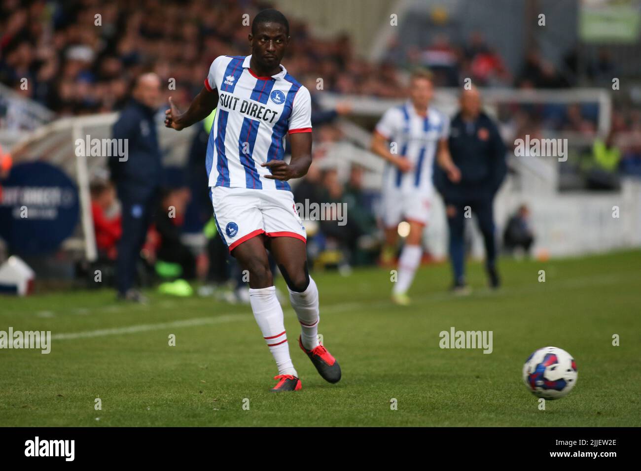 Mouhamed Niang de Hartlepool United lors du match amical d'avant-saison entre Hartlepool United et Sunderland au parc Victoria, à Hartlepool, le lundi 25th juillet 2022. (Crédit : Michael Driver | MI News) crédit : MI News & Sport /Alay Live News Banque D'Images