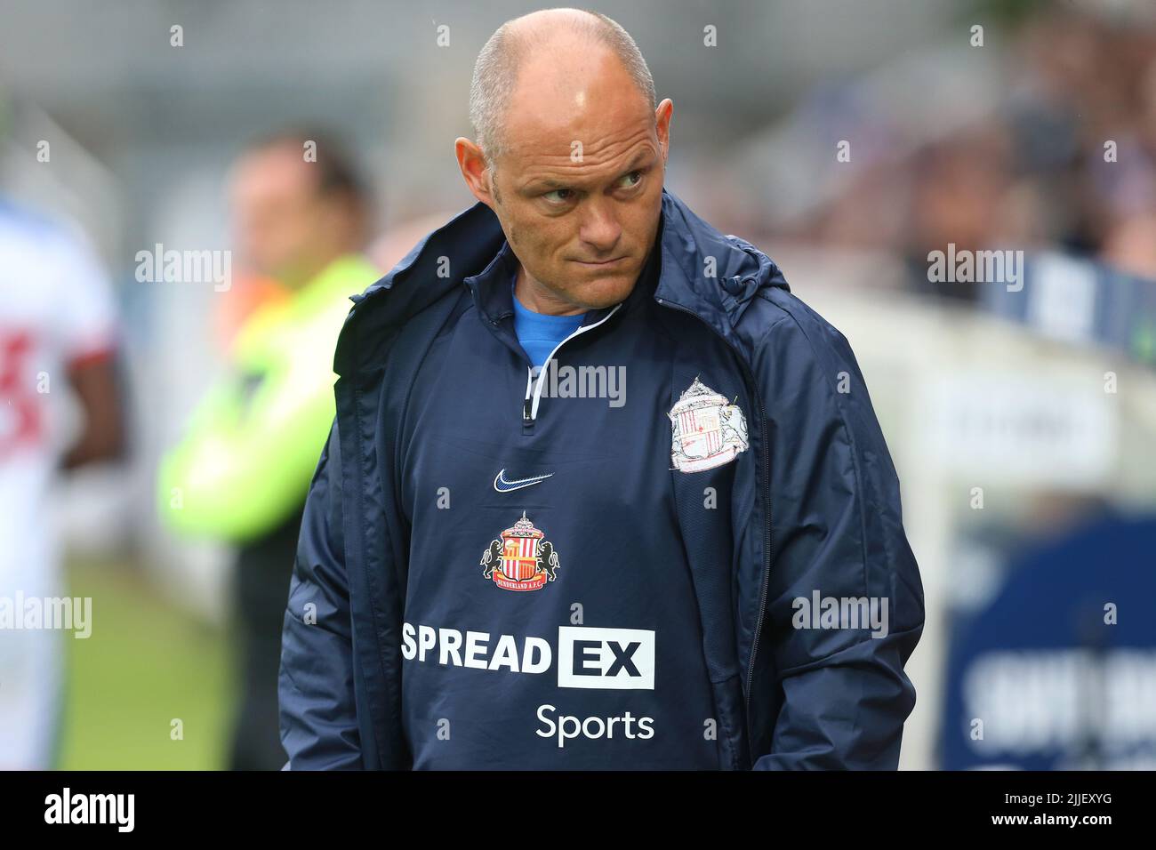 Alex Neill, directeur de Sunderland, lors du match amical d'avant-saison entre Hartlepool United et Sunderland au parc Victoria, à Hartlepool, le lundi 25th juillet 2022. (Credit: Mark Fletcher | MI News) Credit: MI News & Sport /Alay Live News Banque D'Images