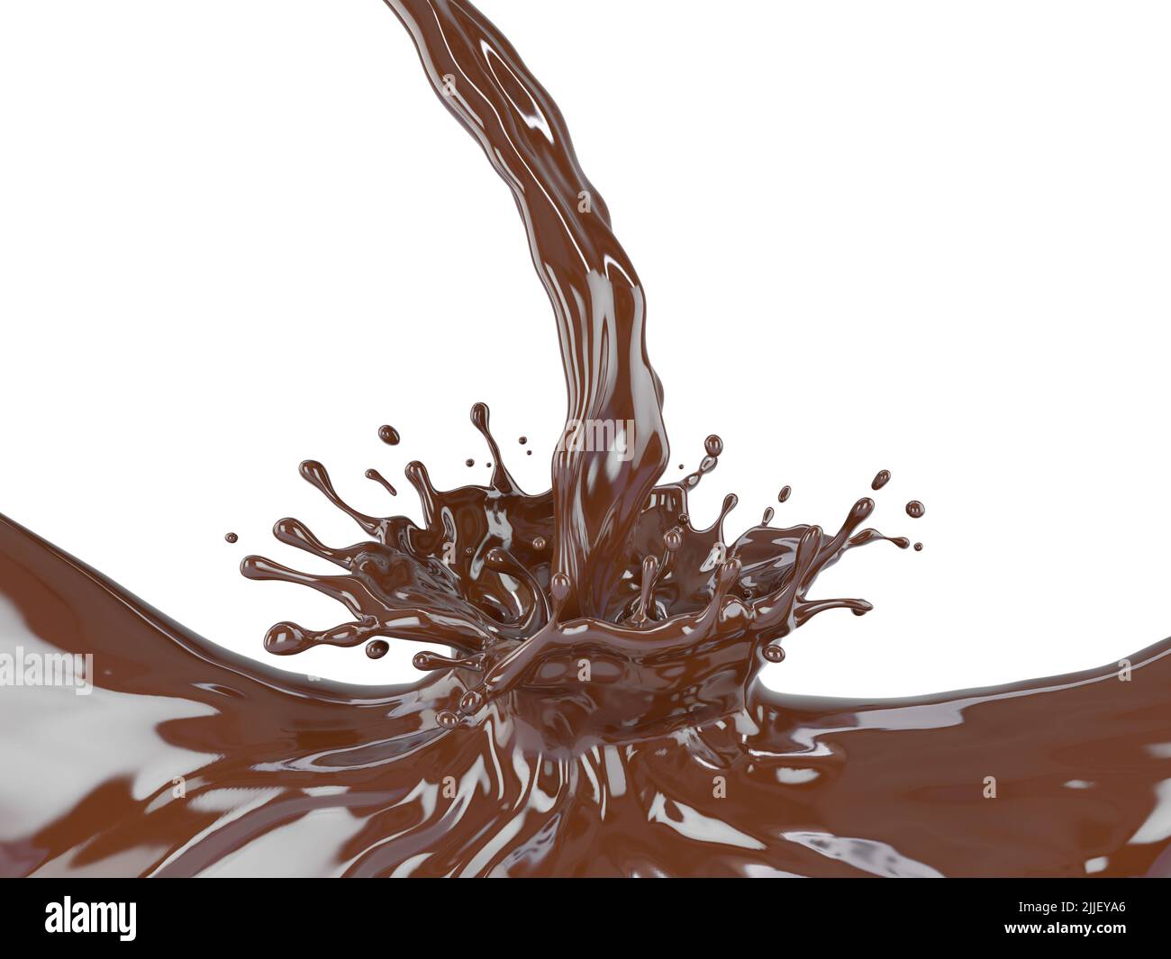 3D illustration d'une éclaboussure de chocolat isolée sur fond blanc, d'un chemin de travail ou d'un chemin d'écrêtage inclus Banque D'Images