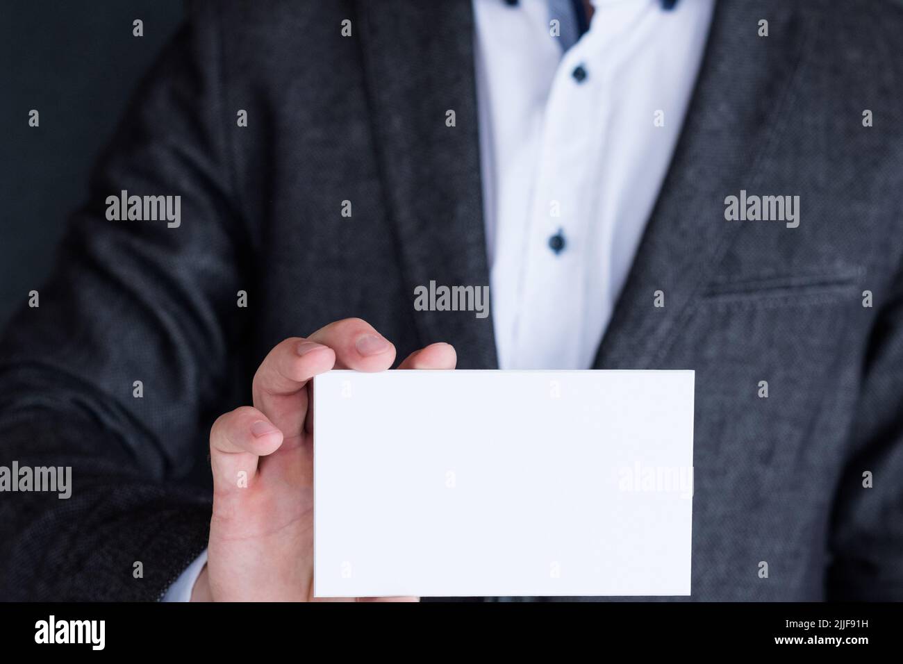 carte de visite manuelle en papier blanc vierge Banque D'Images