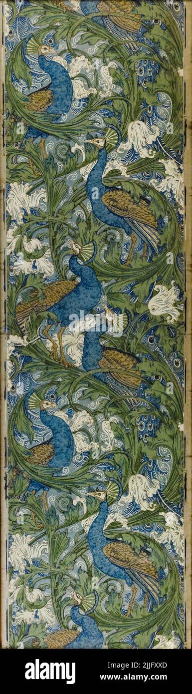 Walter Crane, Cut Panel of the Peacock Garden, 19th Century paper pattern, 1889 Banque D'Images