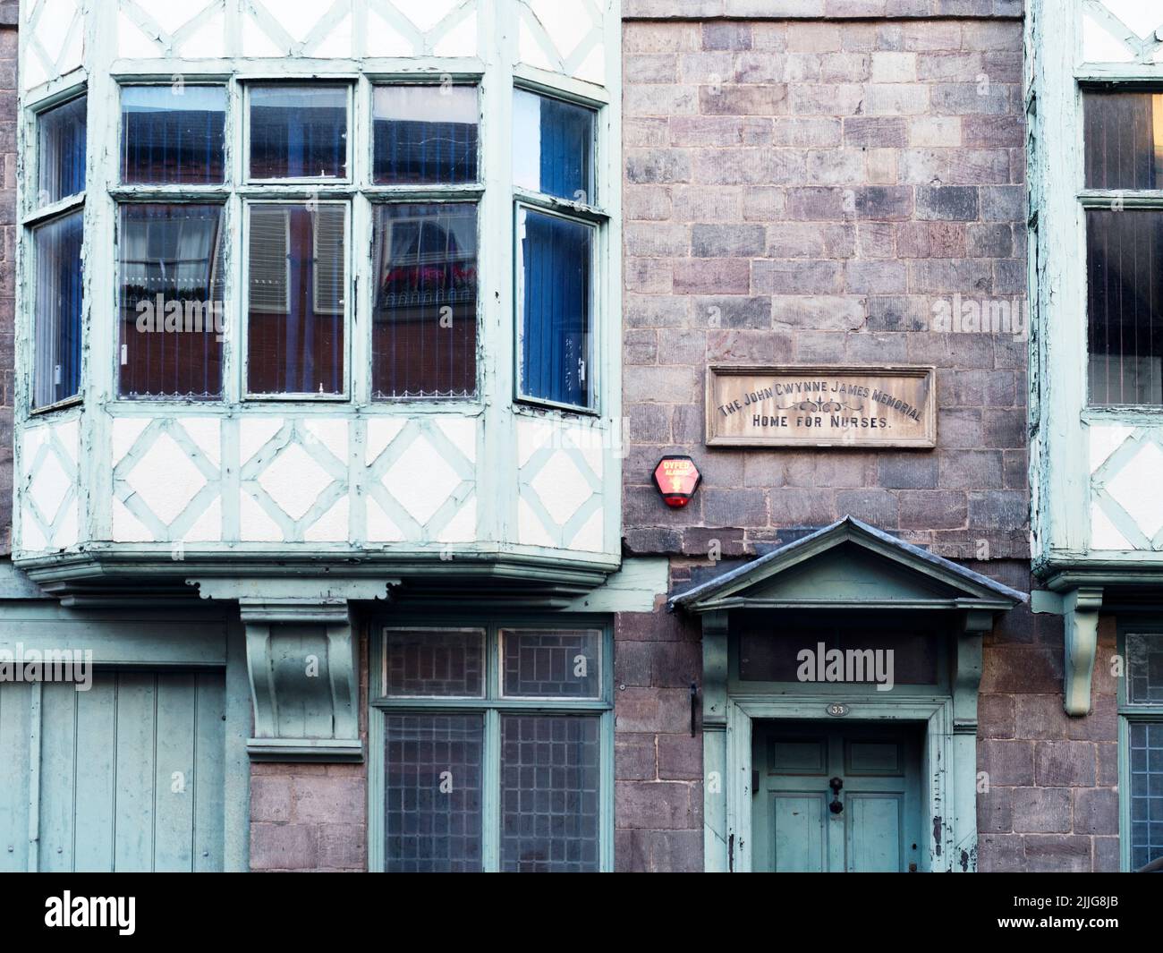 Maison historique avec le John Gwynne James Memorial Home for Nurses tablet à Bridge Street Hereford Herefordshire Angleterre Banque D'Images