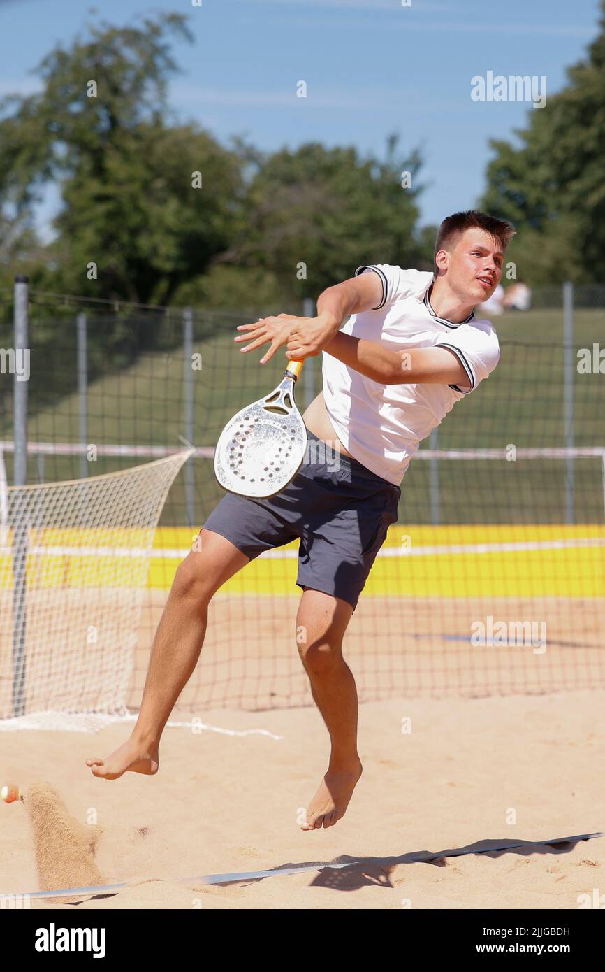 Championnats de tennis de plage à Munich - Bavière - Allemagne Banque D'Images