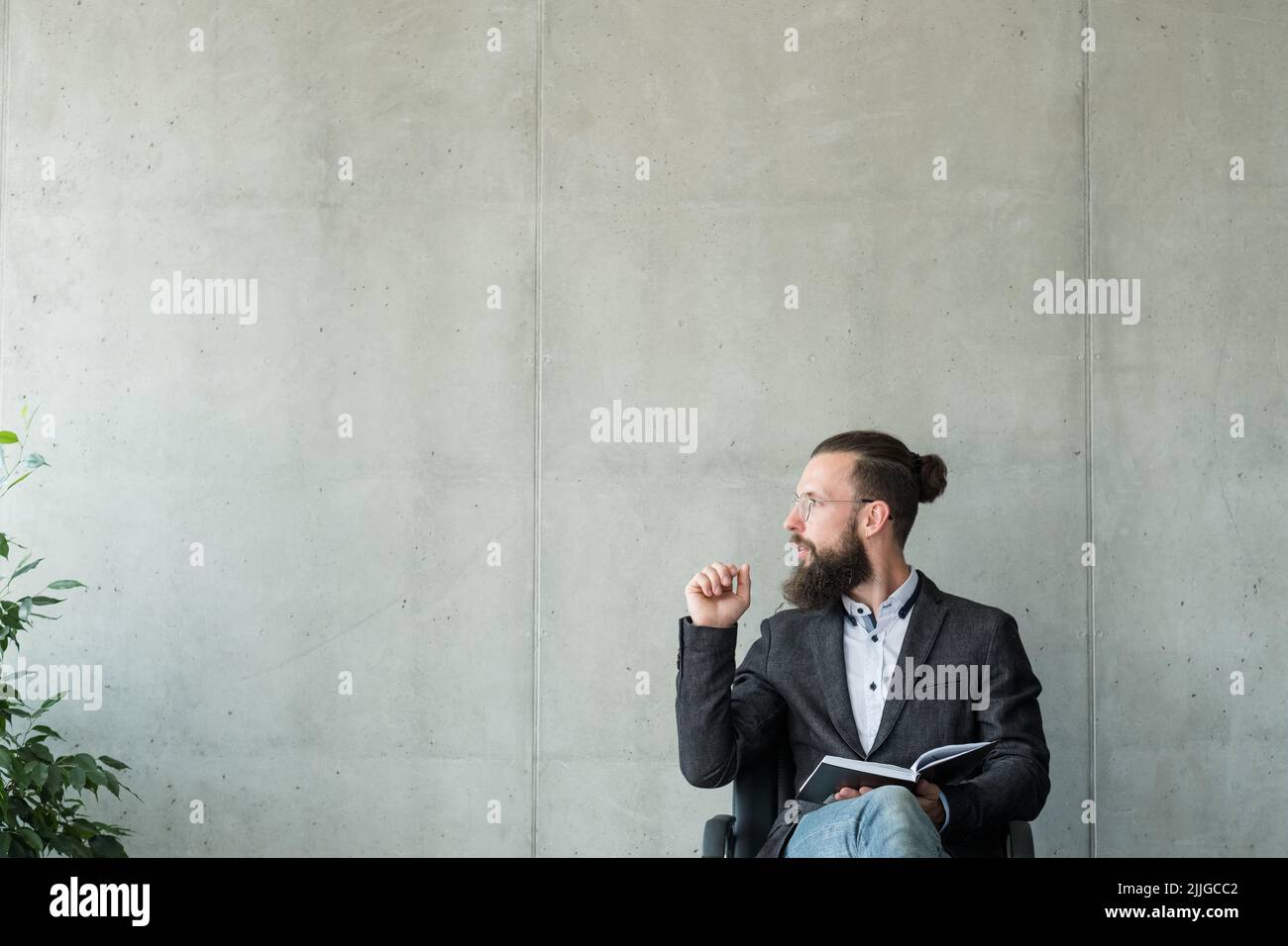 homme look latéral atelier d'affaires coach de carrière Banque D'Images