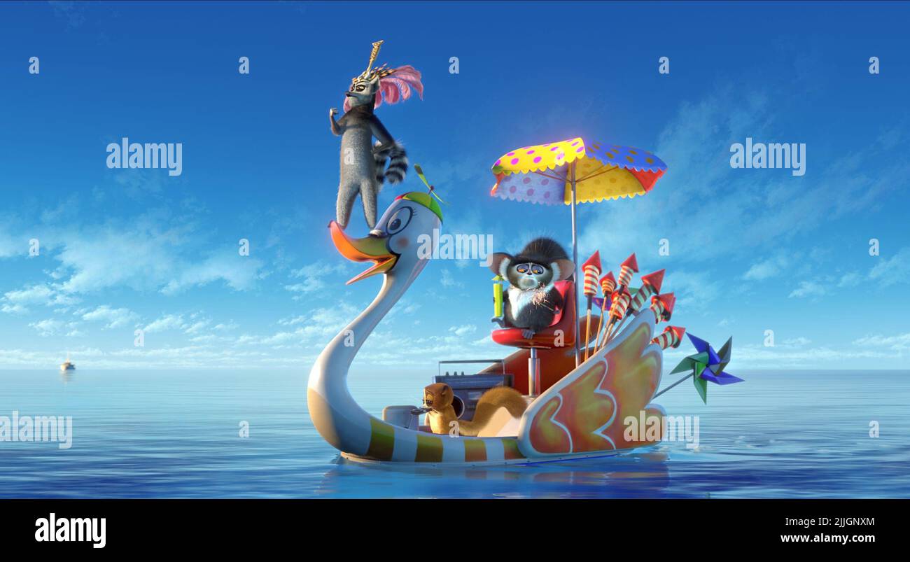 Le ROI JULIEN XIII, MAURICE, MADAGASCAR 3 : EUROPE'S Most Wanted, 2012 Banque D'Images