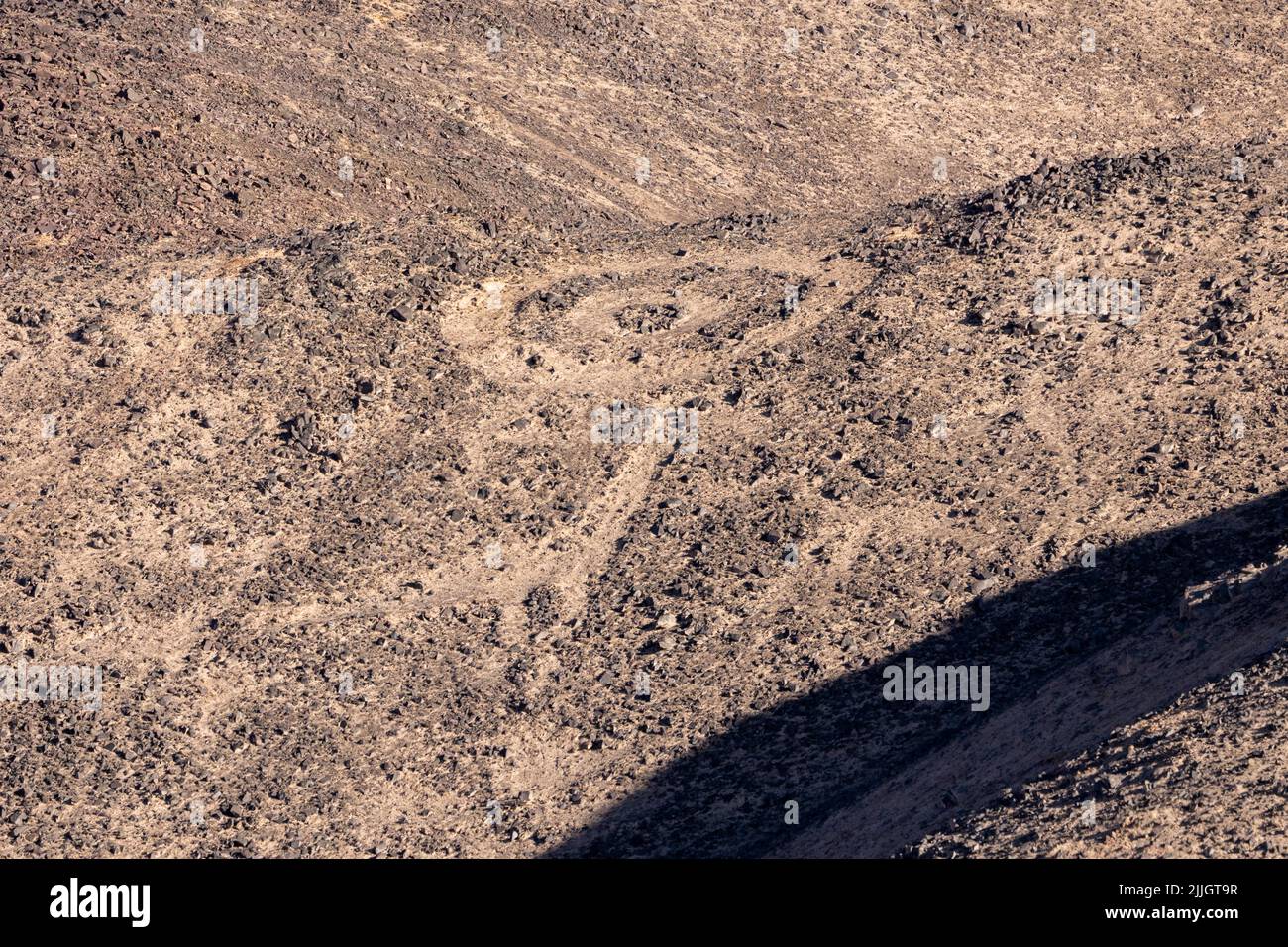 Les géoglyphes de Cerros Pintados ont été réalisés entre 700 et 1500 A.D dans le désert d'Atacama, au nord du Chili. Ils représentent des figures stylisées de personnes, ani Banque D'Images