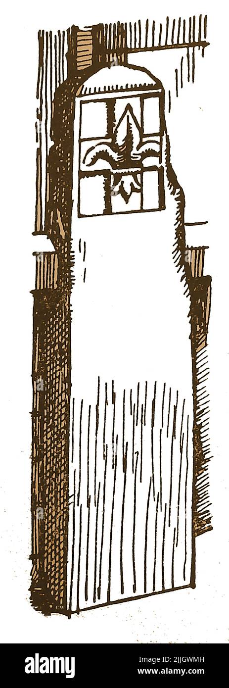 Histoire de Lincoln, Angleterre - Un croquis des années 1930 de la pierre frontière située entre la caution et la ville de Lincoln Banque D'Images