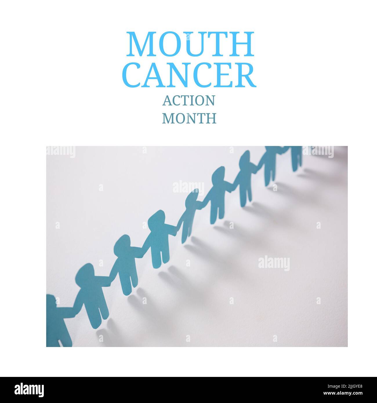 Image du mois de l'action contre le cancer de la bouche et silhouettes coupées des hommes tenant les mains Banque D'Images
