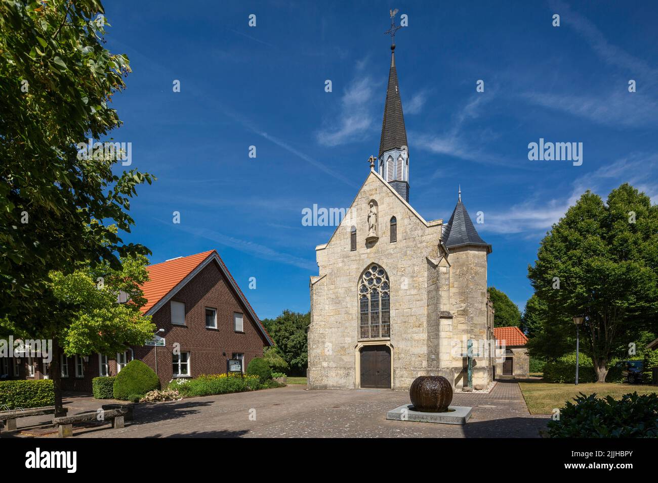 Allemagne, Billerbeck, Berkel, Baumberge, Muensterland, Westphalie, Rhénanie-du-Nord-Westphalie, NRW, Billerbeck-Beerlage, Lady Chapel Aulendorf de la Capellengemeinde Aulendorf, printemps Banque D'Images