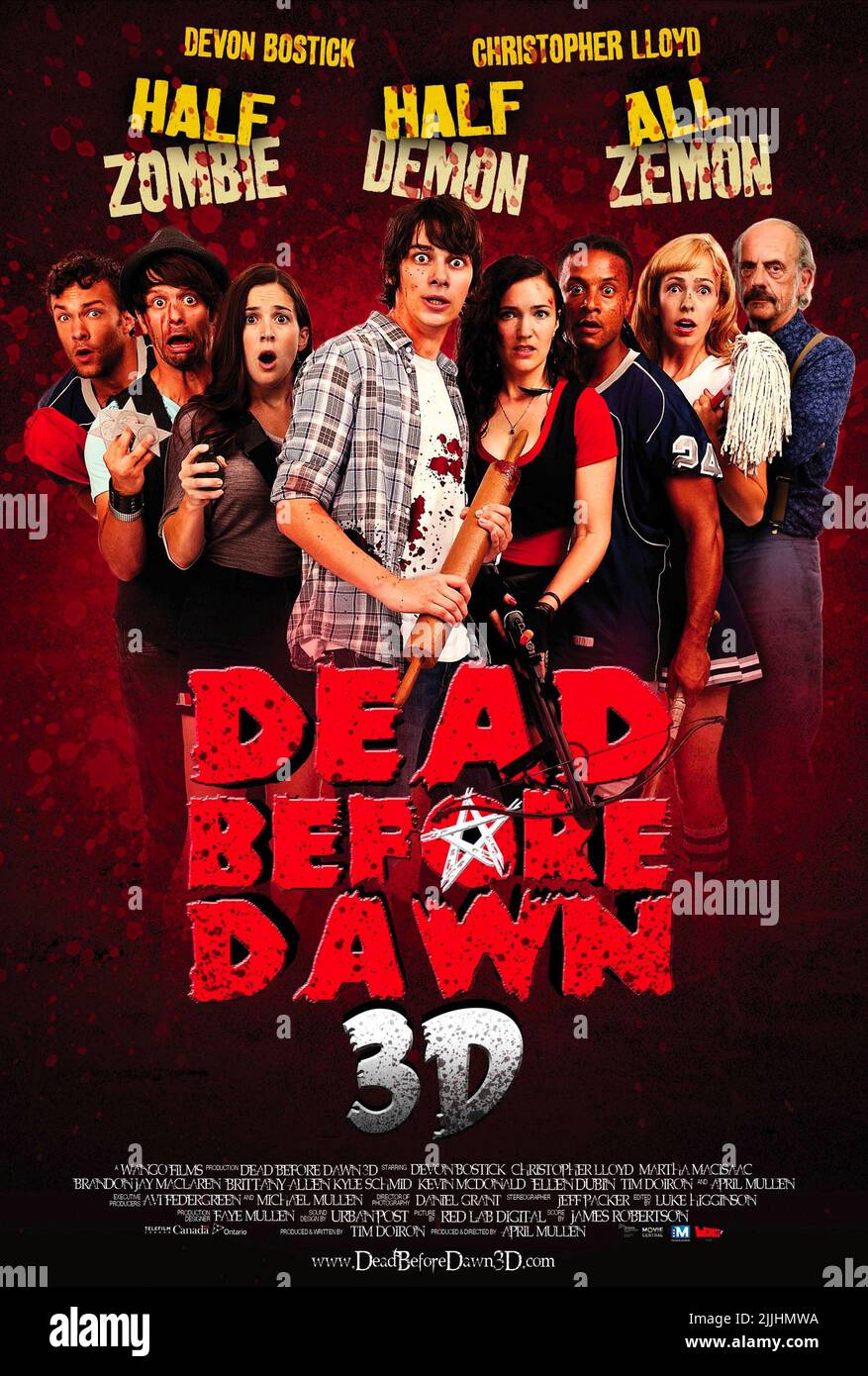 DOIRON,SCHMID,MACISAAC,BOSTICK,MULLEN,MCLAREN,ALLEN,POSTER, DEAD BEFORE DAWN 3D, 2012 Banque D'Images