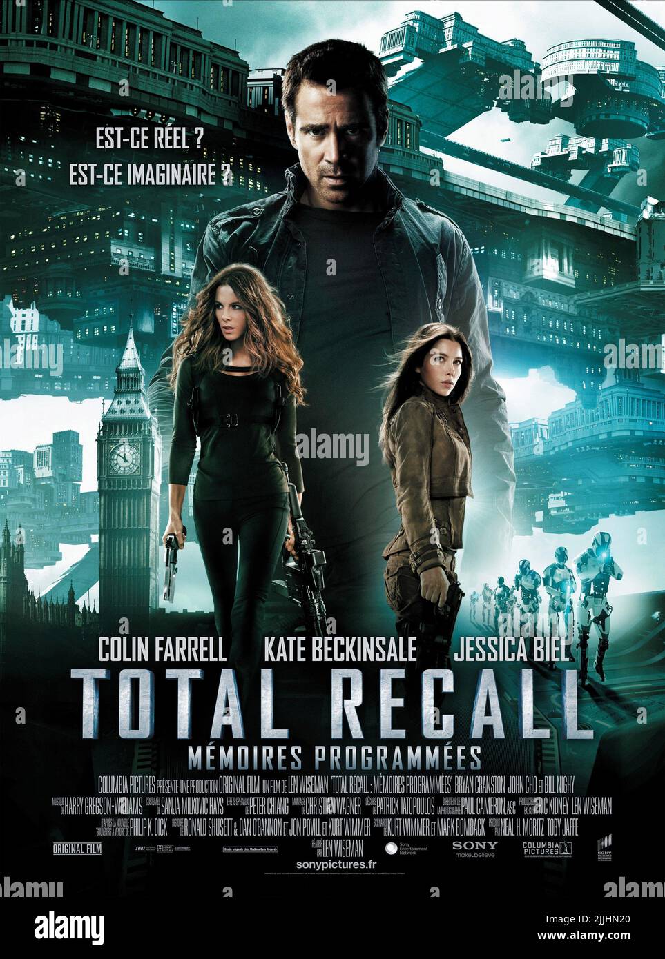 COLIN FARRELL, Kate Beckinsale, JESSICA BIEL, l'AFFICHE DE TOTAL RECALL, 2012 Banque D'Images