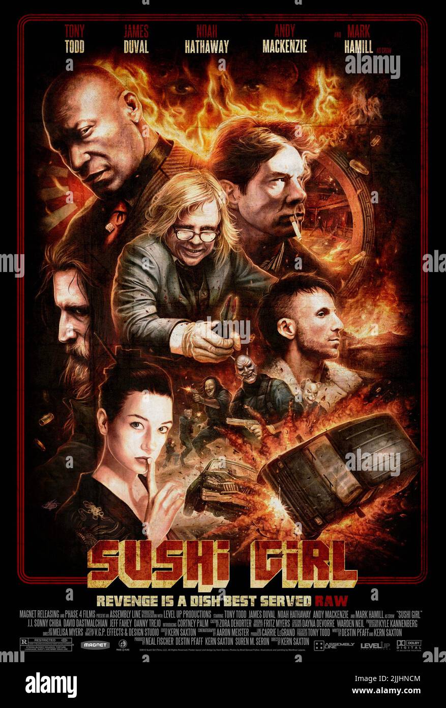TONY TODD, Mark Hamill, JAMES DUVAL, ANDY MACKENZIE, NOAH HATHAWAY, CORTNEY AFFICHE DE PALM, SUSHI GIRL, 2012 Banque D'Images