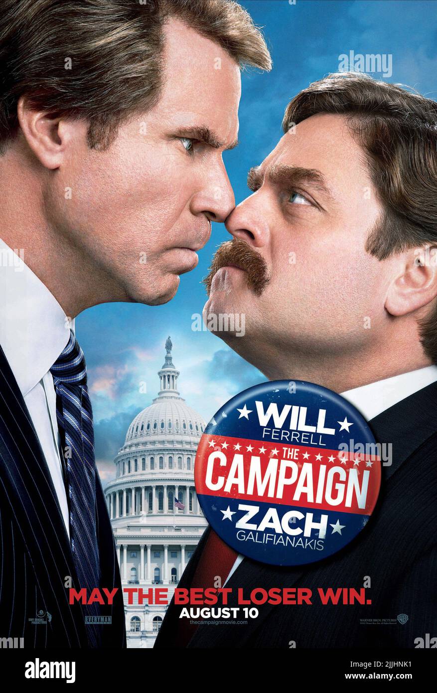 WILL FERRELL, AFFICHE DE ZACH GALILIANAKIS, LA CAMPAGNE, 2012 Banque D'Images