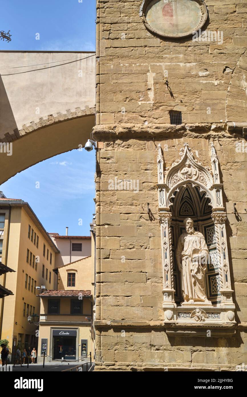 Statue de l'église Saint-Marc Orsanmichele et musée de Florence en Italie Banque D'Images