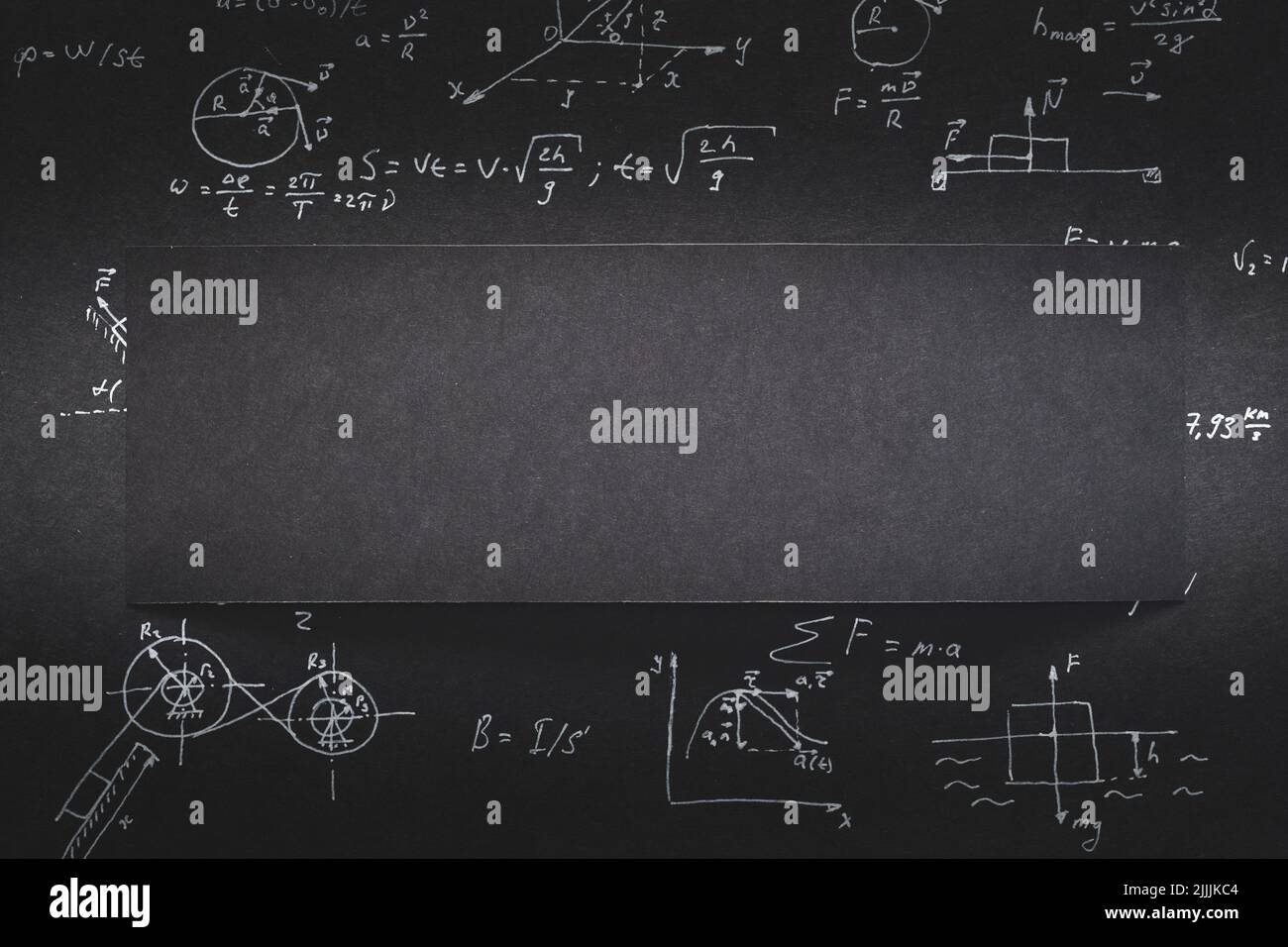 arrière-plan de calcul de formule de papier noir vide Banque D'Images