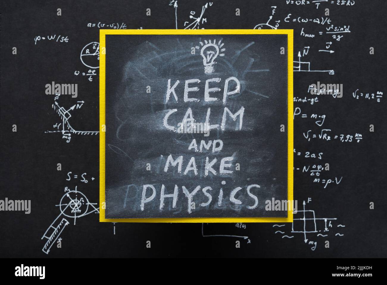 garder le calme faire message physique recherche scientifique Banque D'Images