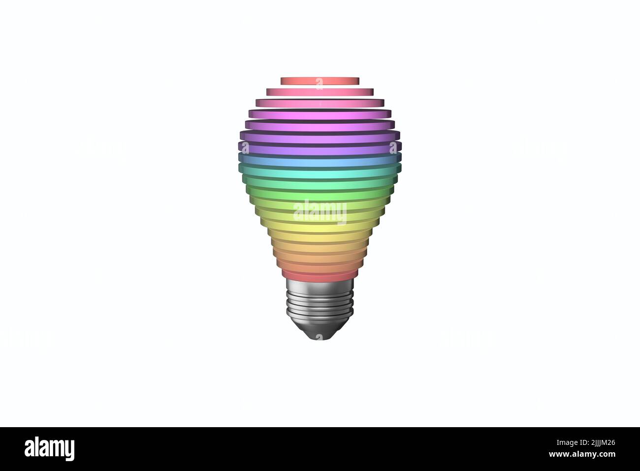 ampoule multicolore concept ampoule multicolore arc-en-ciel multi-couleurs ampoule multicolore découpée isolée Banque D'Images