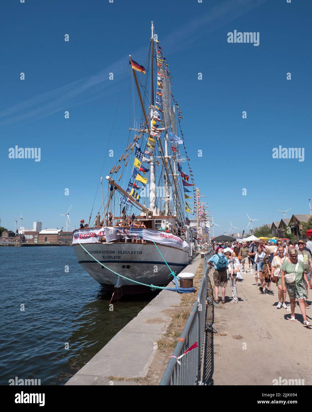 Anvers, Belgique, 24 juillet 2022, les grands navires de course, Grossherzogin Elisabeth a été construit comme une goélette commerciale et sert maintenant comme navire d'entraînement avec M. Banque D'Images