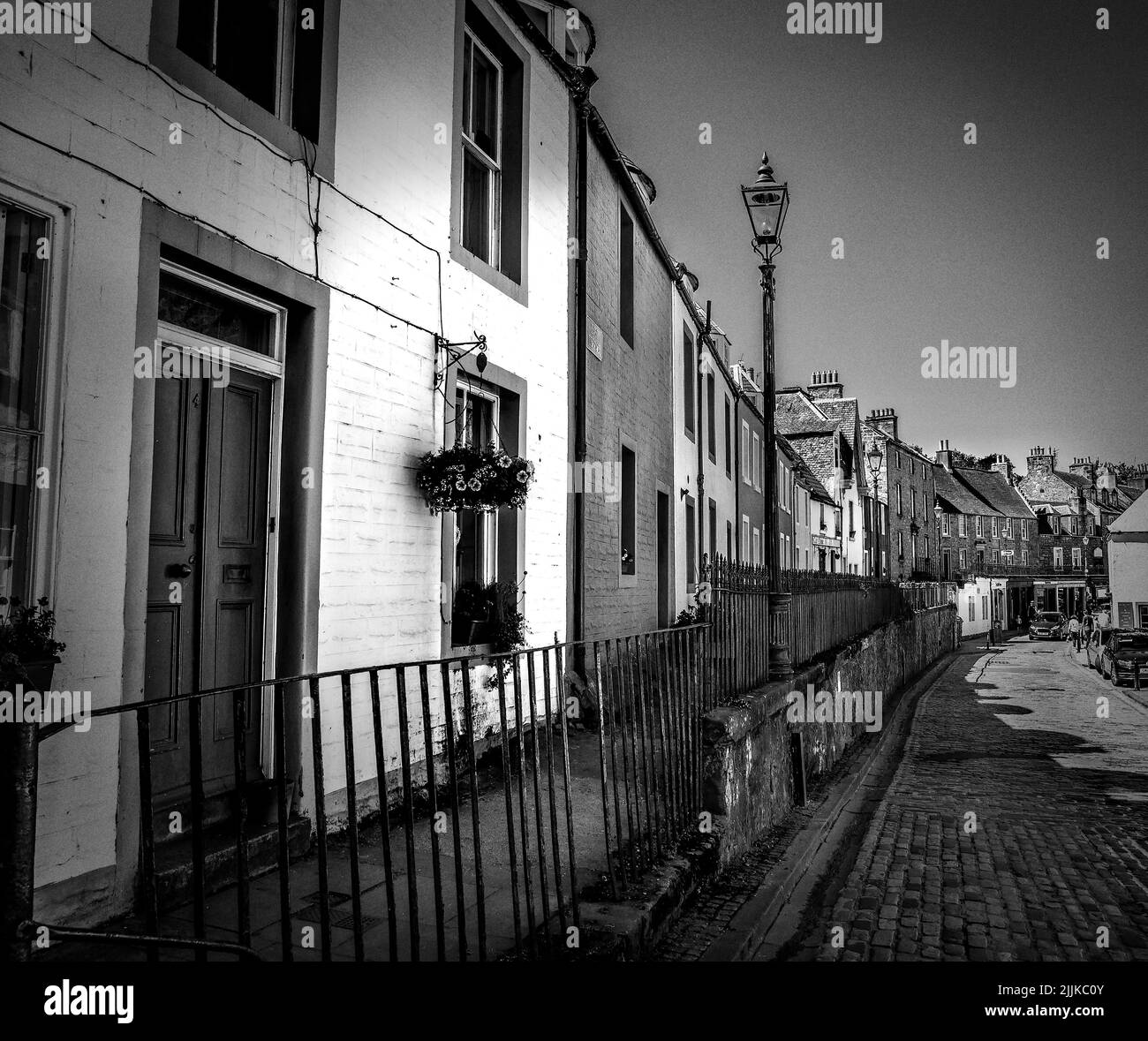 Une photo en niveaux de gris de la ville d'Edimbourg, Ecosse, Royaume-Uni Banque D'Images