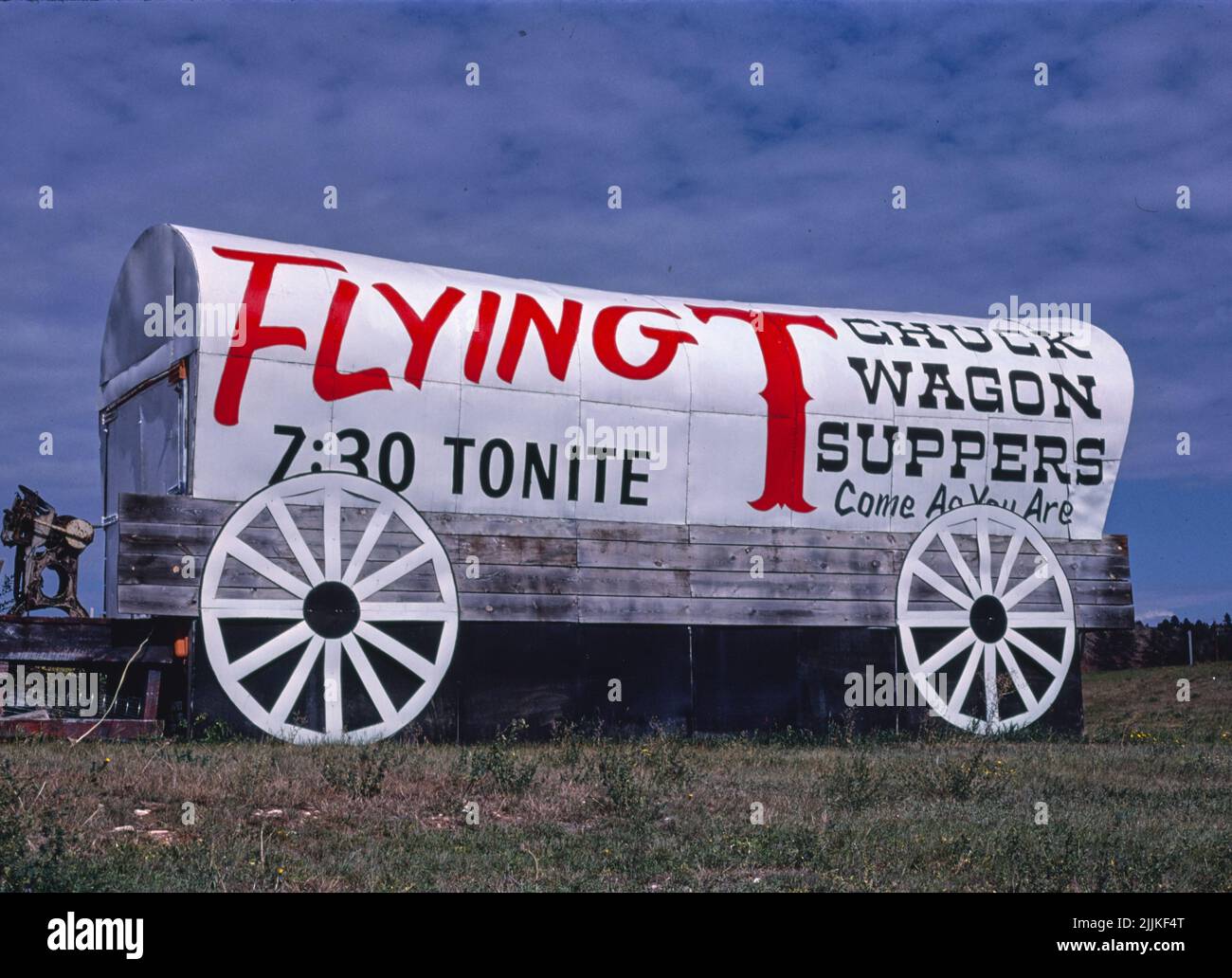 John Margolies - Flying T Chuckwagon, route 16, Rapid City, Dakota du Sud - 1987 Banque D'Images