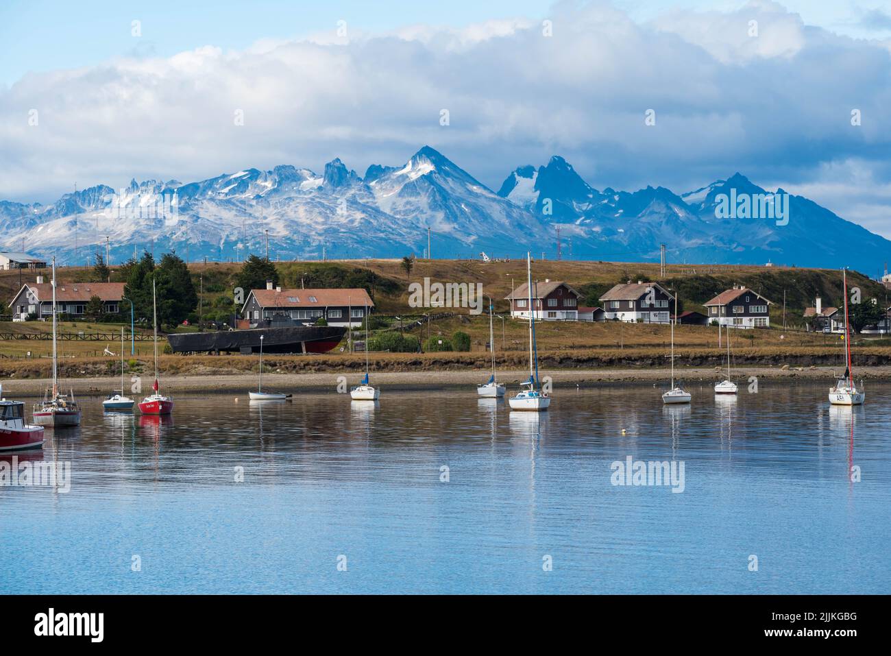 Une belle vue sur l'Ushuaia, Patagonie, Argentine Banque D'Images