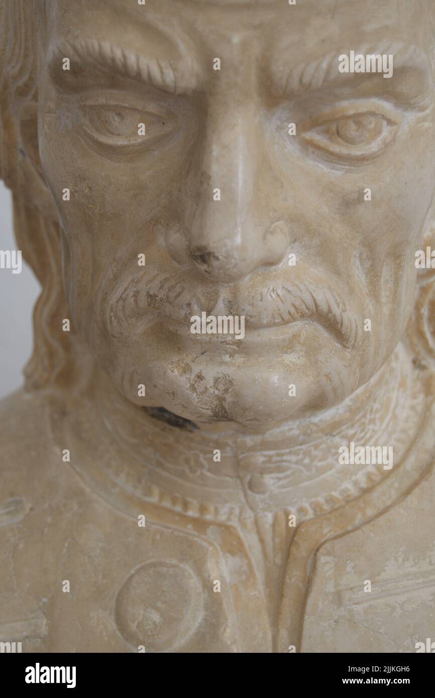 Sculpture de la famille Galvez à Macharaviaya, Malaga, Espagne. Antonio de Galvez Banque D'Images