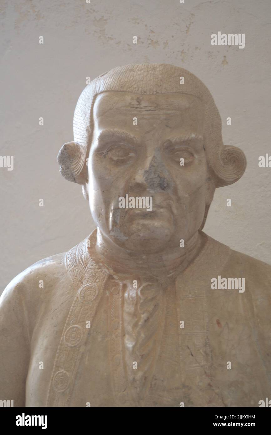 Sculpture de la famille Galvez dans le panthéon familier à Macharaviaya, Espagne Banque D'Images