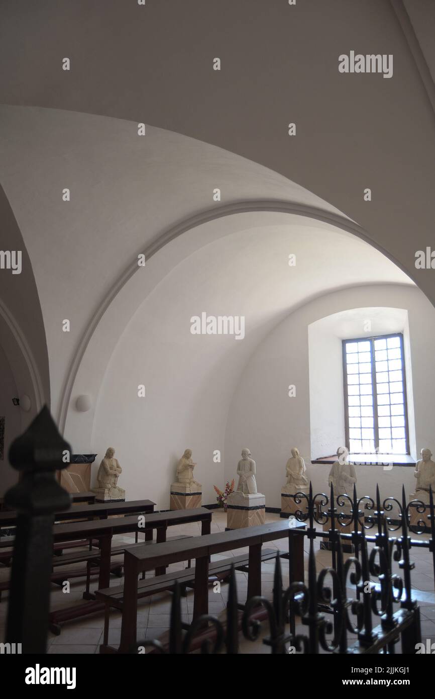 Sculptures de la famille Galvez dans le panthéon familier, Macharaviaya, Espagne Banque D'Images