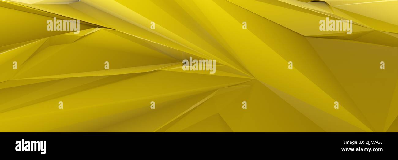Illustration de la bannière 3D jaune à fond poly faible Banque D'Images