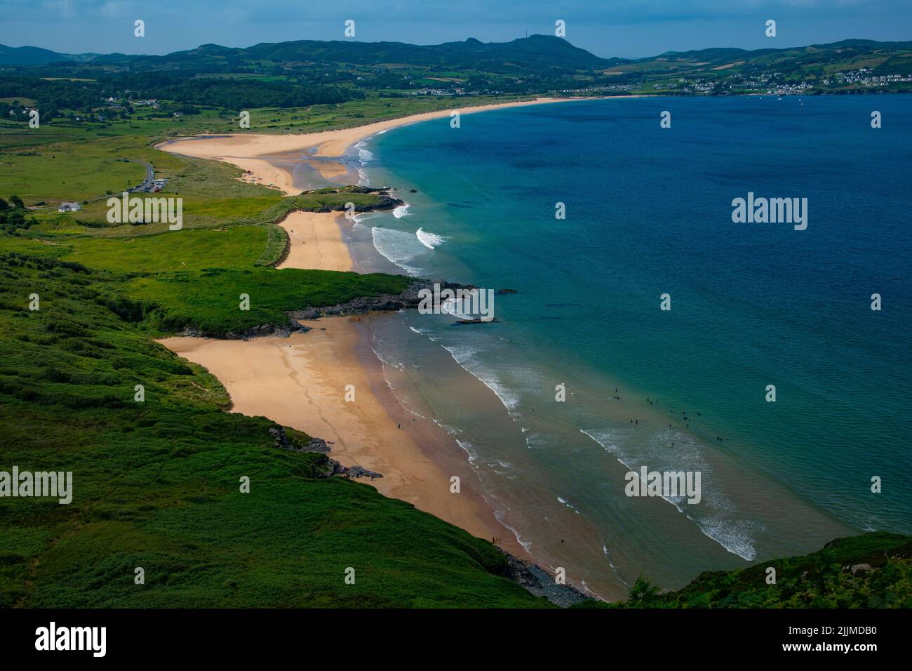 Vue sur Ballymastocker Bay, Portsalon, Fanad, Comté de Donegal, Irlande Banque D'Images