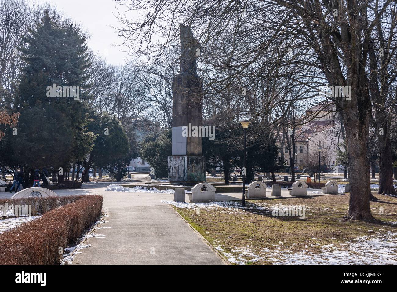 Monument de gratitude de l'Armée rouge sur la place des victimes du ghetto à Rzeszow, la plus grande ville du sud-est de la Pologne, capitale de la Voïvodeship subcarpathe Banque D'Images