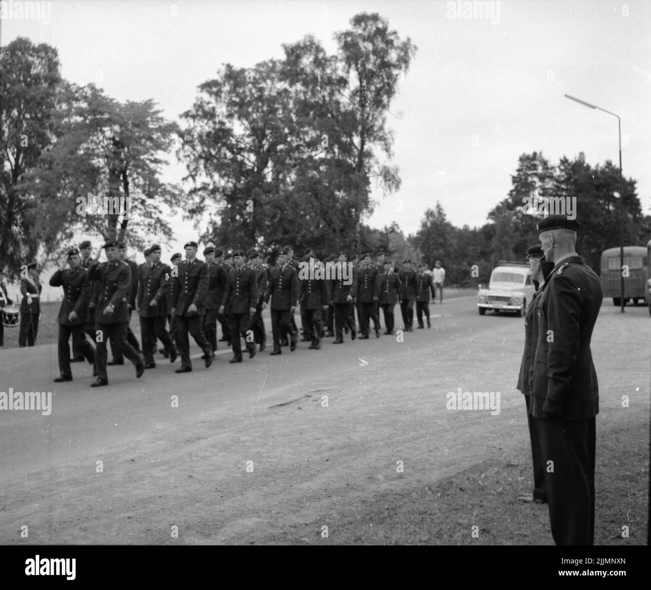 L'école des parachutistes à Karlsborg 1950s. Banque D'Images