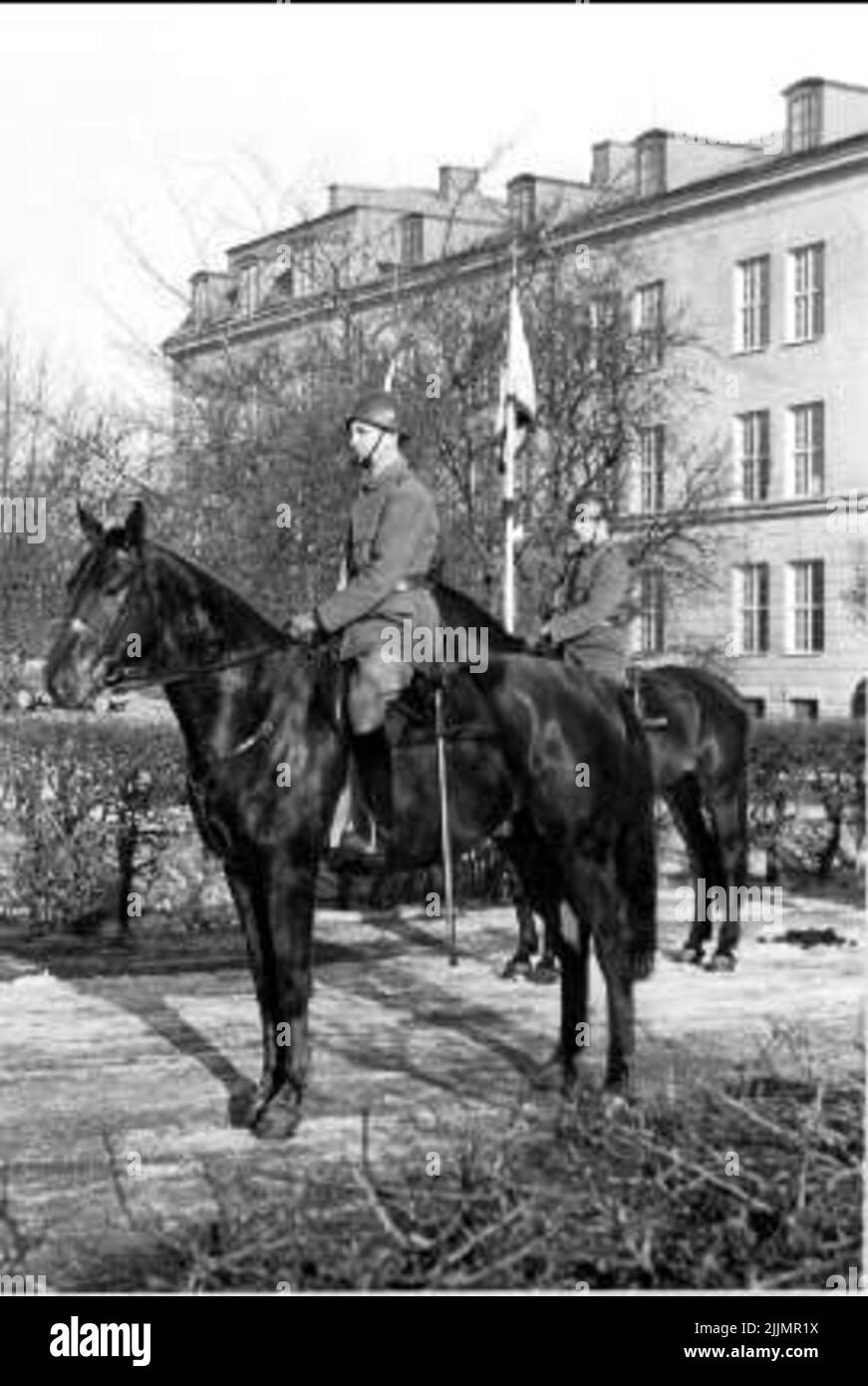 Rider Eric Sörensen, Chef de cabinet à K 3. Précédent très bon cavalier sur 'Blue Heavy' (cheval). Sixième place en saut de prix aux Jeux Olympiques de Londres. Banque D'Images