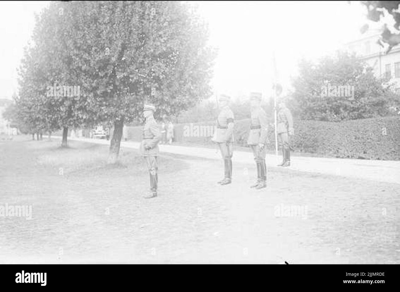 Pré -secrétaire du second chef Henry Peyron après le service de culte sur le terrain à Dunkehall. Banque D'Images