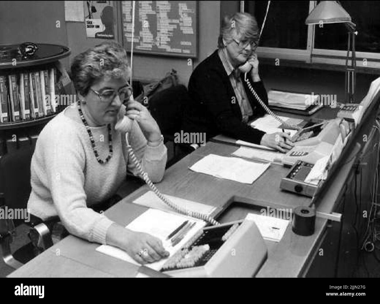 La circonscription téléphonique K 3, Ulla Lindquist et Kerstin Lindberg. Banque D'Images