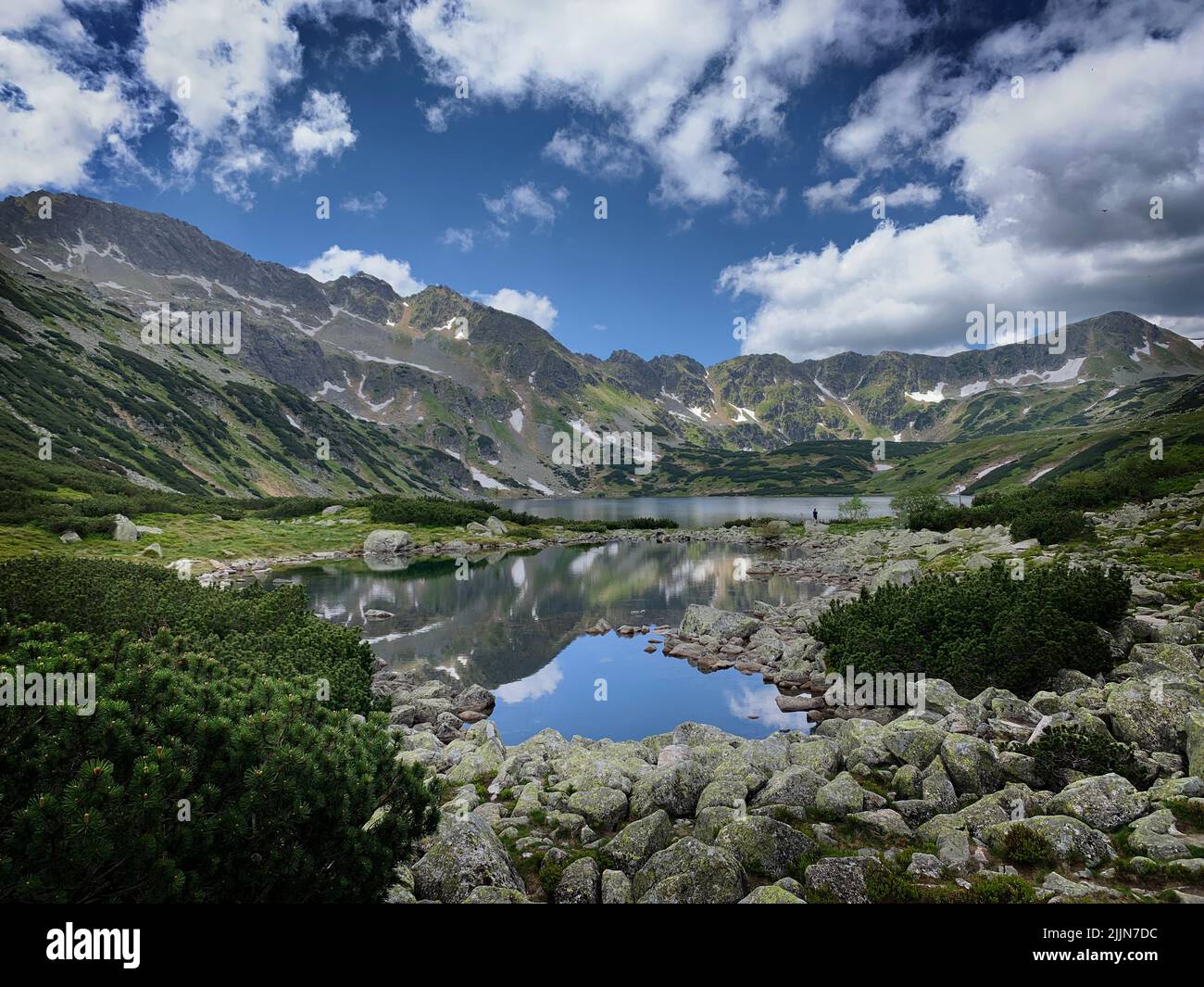 Vue sur les lacs alpins des montagnes Tatras, Zakopane, Pologne Banque D'Images