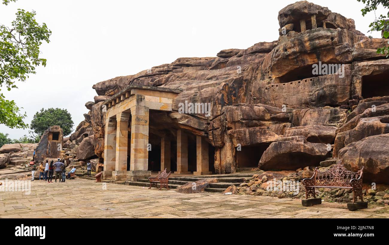 Les grottes d'Udayagiri et de Khandagiri. Bhubaneswar, Inde Banque D'Images