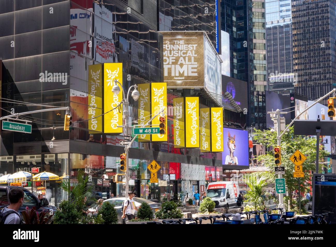 Restaurant italien Olive Garden à Times Square, New York, 2022 Banque D'Images