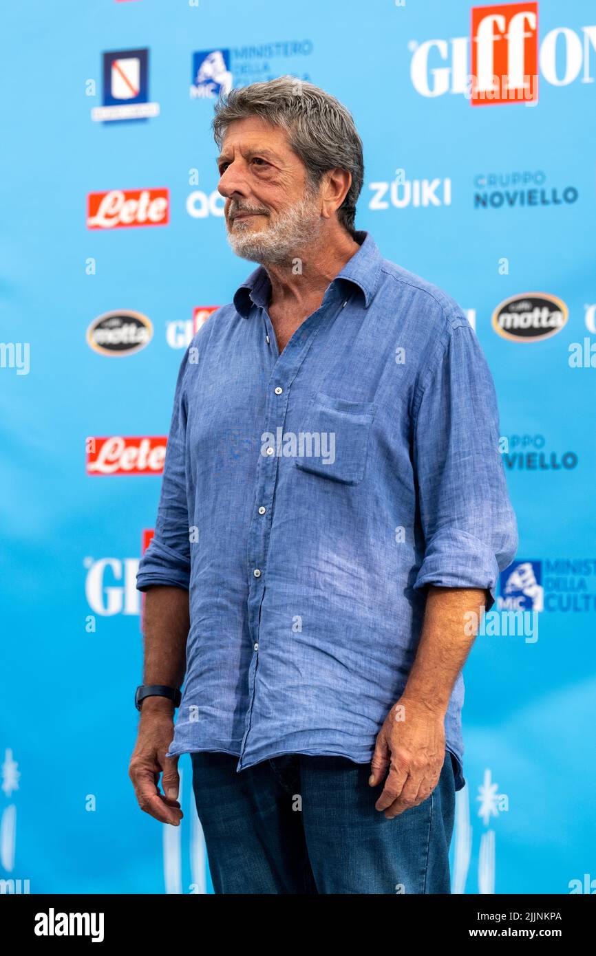 Giffoni Valle Piana, Salerno, Italie. 27th juillet 2022. L'acteur, écrivain et journaliste italien Andrea Purgatori assiste au photocall au Festival du film de Giffoni 2022 sur 27 juillet 2022 à Giffoni Valle Piana, Italie (image de crédit : © Francesco Luciano/ZUMA Press Wire) Banque D'Images