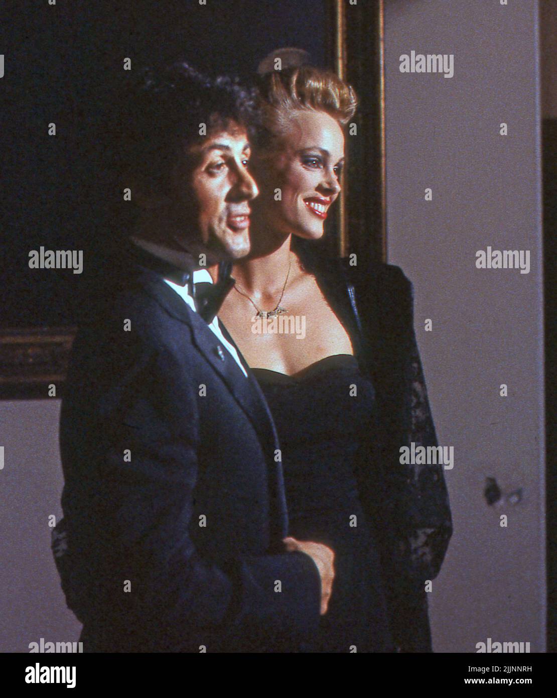 Sylvester Stallon et Brigitte Nielsen arrivent à un dîner d'État à la Maison Blanche pour le Prince Charles et Lady Dianna Phpppgraphe de Dennis Brack Banque D'Images