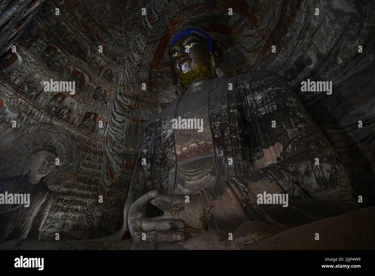 Les statues de Bouddha dans les grottes de Yungang, ville de Datong, province du Shanxi, Chine Banque D'Images