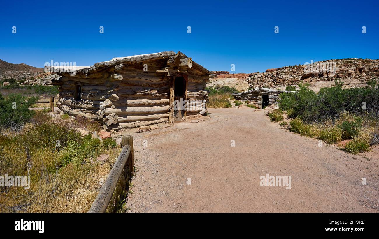 Le Wolfe Ranch dans le parc national Aches, Utah, États-Unis Banque D'Images