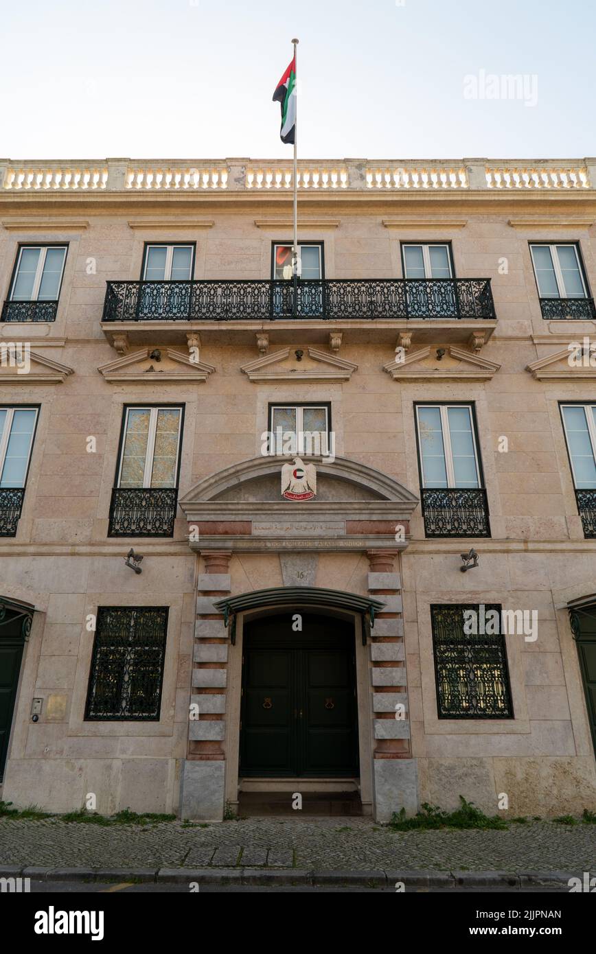 La façade de l'ambassade des Émirats arabes Unis Banque D'Images